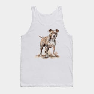 Pit Bull Watercolor Style Tank Top